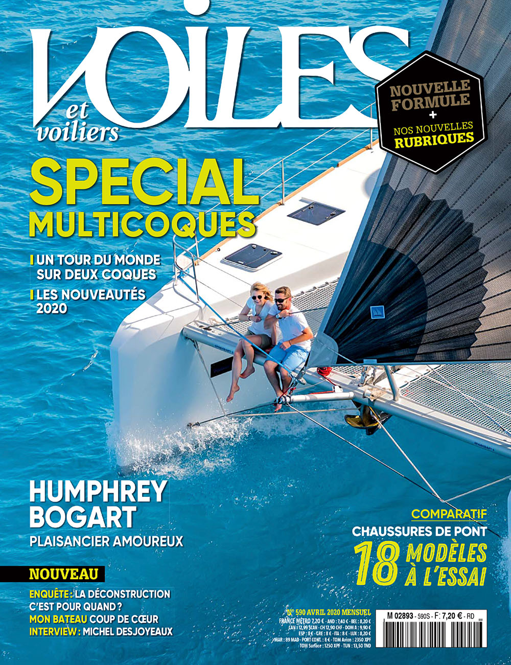 A Lagoon 52 on the cover of Voiles et Voiliers #590 - Avril 2020